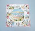 Image of Souvenir handkerchief showing I-90 floating bridge, 1940s-1950s