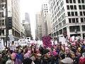 Image of Crowd on 4th Avenue during Women's March on Seattle, January 21, 2017