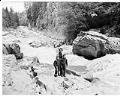 Image of Izzy Smith with Butch Smith and a friend at Granite Falls, circa 1950