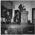 Image of A. Philip Randolph at lecturn, Seattle, circa 1947