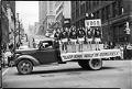 Image of Hugh DeLacy campaign truck in parade, Seattle, 1946