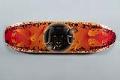 Image of Skateboard deck with Coast Salish designs, made by Tulalip artist Ty Juvinel, ca. 2014