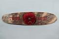 Image of Skateboard deck with Coast Salish design, made by Tulalip artist Ty Juvinel, ca. 2014