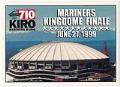 Image of Commemorative card for last Mariners game at the Kingdome, June 27, 1999