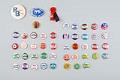 Image of Collection of pep buttons, 1968-1971