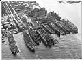 Image of Repair Yard, aerial view looking south, Todd Pacific Shipyards, Inc., Seattle Division, November 17, 1956