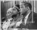 Image of Janet McCloud, Lillian Gregory, and Jack Tanner at press conference, Olympia, July 3, 1968