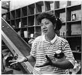 Image of Elma Villanueva at the Fremont Public Association Food Bank, August 2, 1989