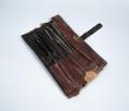 Image of Set of obstetrical instruments in leather case, 1850s