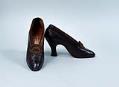 Image of Bronze leather shoes with bead buckle design, 1924