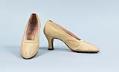 Image of Pale yellow silk slippers, ca. 1929
