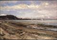 Image of Oil painting of Puget Sound near Port Townsend by Harriet Foster Beecher, September 17, 1888
