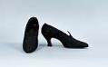 Image of Pair of black brocade heels, ca. 1920