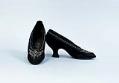 Image of Pair of black beaded evening shoes, ca. 1910