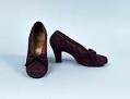 Image of Quilted purple suede shoes, ca. 1940