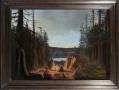 Image of Oil painting of an Indigenous camp on Lake Union by Emily Inez Denny, 1886