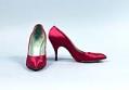 Image of Pair of magenta satin pumps, 1962
