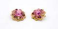Image of Pair of pink stone earrings, 1962