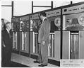 Image of UNIVAC computer in American Library Association exhibit, Seattle World's Fair, 1962
