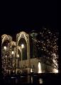 Image of Science Pavilion and Space Needle at night, Seattle World's Fair, 1962