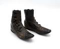 Image of Pair of black leather button shoes, ca. 1890s