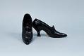 Image of Pair of black leather high heel dress shoes, ca. 1915-1919