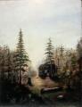 Image of Painting of a cabin in the woods by Emily Inez Denny, ca. 1870-1915