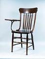 Image of Windsor style lecture chair with writing arm, 1890-1930