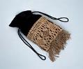 Image of Black satin reticule owned by early Seattle school teacher, ca. 1870s