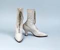 Image of White kid leather high-top boots, ca. 1915-1919