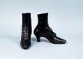 Image of Black kid leather boots, ca. 1910