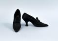 Image of Black satin shoes with beading, ca. 1918-1920