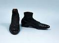 Image of Evening shoe with cloth top, ca. 1906