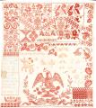 Image of Red and white sampler with Spanish text by Petra Montes Cholu, 1880
