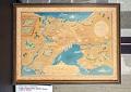 Image of Watercolor by Marian Gardineer showing a map of Seattle and the real estate enterprises of R.C. Erskine, 1929