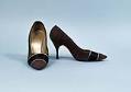 Image of Brown and black suede pumps, ca. 1950s