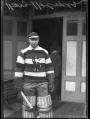 Image of Harry Holmes in hockey gear, Seattle, circa 1920