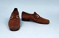 Image of Pair of suede loafers worn by John Doyle Bishop, 1960s-1970s