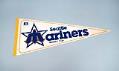 Image of Seattle Mariners Baseball Club pennant, signed on back by Jim Maler, a rookie player, ca. 1981