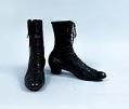 Image of High-laced black kid leather walking boots, 1916