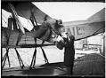 Image of Eddie Hubbard delivering air mail from Canada, circa 1920