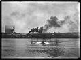 Image of Eddie Hubbard's plane landing in Lake Union, Seattle, circa 1919