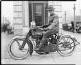 Image of Soldier on a Harley-Davidson motorcycle, Seattle, circa 1918