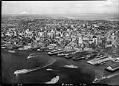 Image of Aerial of waterfront and downtown from west, Seattle, September 15, 1936