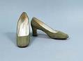 Image of Light green Peau de Soie pumps, 1960s