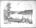 Image of Pencil drawing of a river bend by Emily Inez Denny, ca. 1870-1915