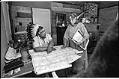 Image of Frank Allen and Esther Ross looking at map to plan tribal fish-in, 1968