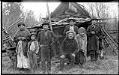 Image of Cheholtz family in front of fishing shack, near Castle Rock, Washington, circa 1885