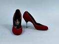 Image of Red velvet pumps, ca. 1960