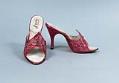 Image of Pair of pink bedazzled mules, 1962